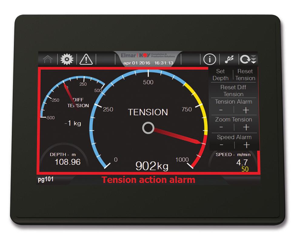 Diff tension (magnifier on the tension dial) Large tension dial Digital depth with high resolution Pull down for quick settings Software Features Tension sound and action alarm Depth surface sound