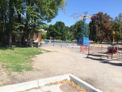 The new concrete paving will be a smooth surface and curbless entry to the Park.