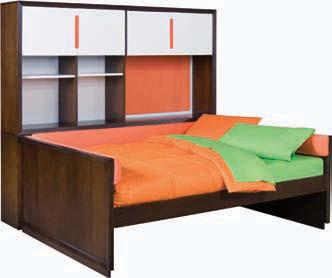 sleep: a mixed media study loft bed; a very contemporary panel bed
