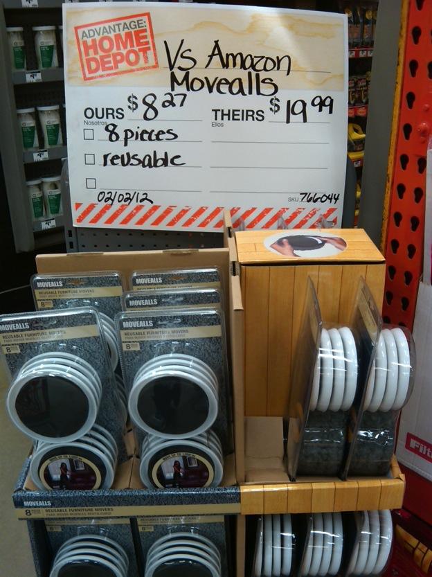 Home Depot Aggressively promoting price with in-store aids.