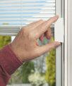 Tilt Tab Choose whether to have the blinds open or closed Raise Tab Choose whether to have the blinds raised or lowered A safety feature for children is that there are no exposed cords, as the blind