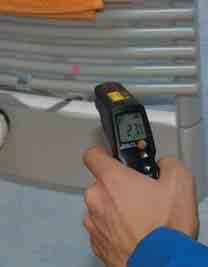 34 Non-contact temperature measurement With laser sighting testo 830-T1 The fast and versatile infrared thermometer with 1 point laser sighting 10:1 optics Adjustable emissivity 0.2 to 1.