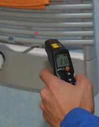 46 Non-contact temperature measurement With laser sighting testo 830-T1 The fast and versatile infrared thermometer with 1 point laser sighting 10:1 optics Adjustable emissivity 0.2 to 1.