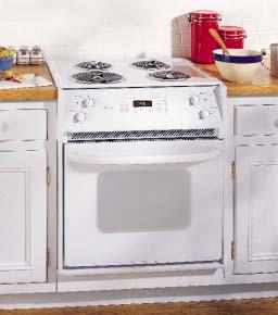 G Drop-In Spacemaker Range: 27" Electric Electronic Oven Control provides convenient cooking functions.