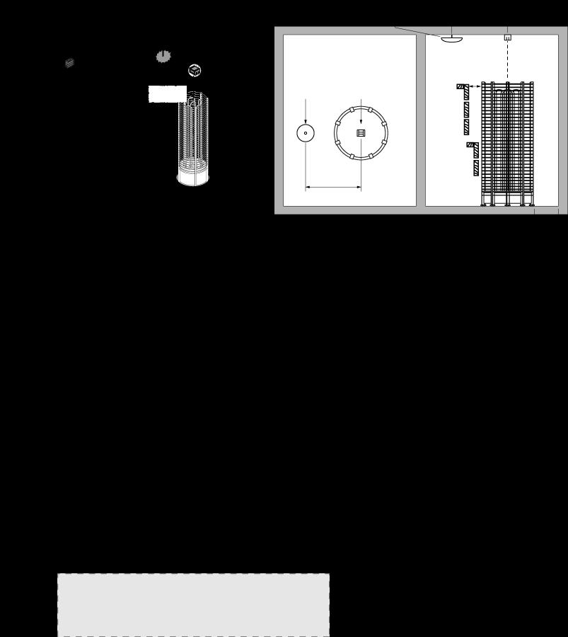4.4.2 Sensor location with heaters mounted on the floor more than 200mm from the wall Fig.8 SENSOR 2 (Optional) AIR VENT Temperature Sensor Fig.