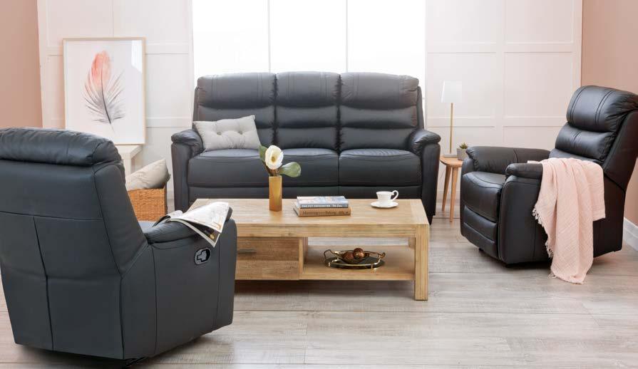 3299 KATE RECLINER SUITE 3 seater with end recliners & 2 recliners in 100% leather.