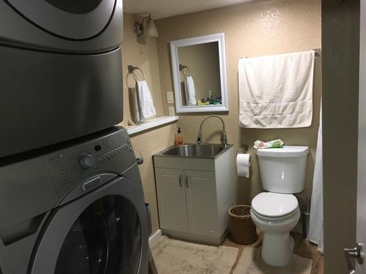1. Room Basement Bathroom Ceiling and walls are in good condition overall. Accessible outlets operate.