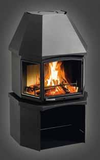 thanks to its bay window design. This compact but efficient fireplace will fit even small rooms thanks to its size and ease of use and maintenance.