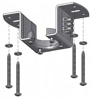 ) Remove the Mounting Bracket (), drill holes and insert Expansion Bolts () into the concrete ceiling, install the mounting bracket and secure with Flat Washers (), Spring Washers () and Nuts ().