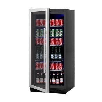 The whisper quiet fan on this beer cooler is front-venting, which means it is easy to install under a counter or as part of a display or bar.