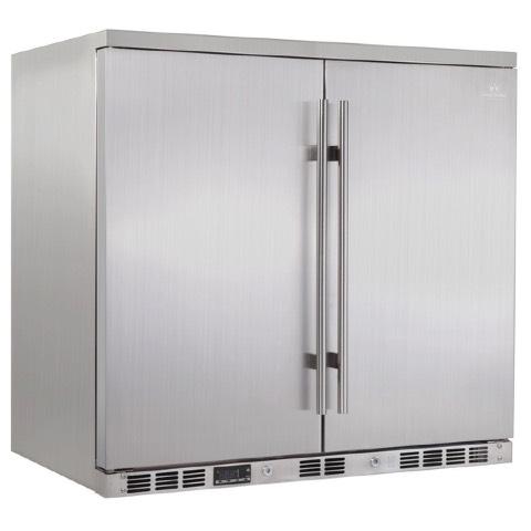 Ideal for outdoor use, this stainless steel refrigerator is equipped with a solid door to help it run quietly and preserve energy in un-ideal refrigeration environments.