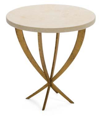 1200mm x 400mm x 770mm h TILIA side table Medium Florentine Gold with limestone top.