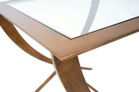550mm x 550mm x 500mm h TILIA console table Textured Bronze with limestone top.