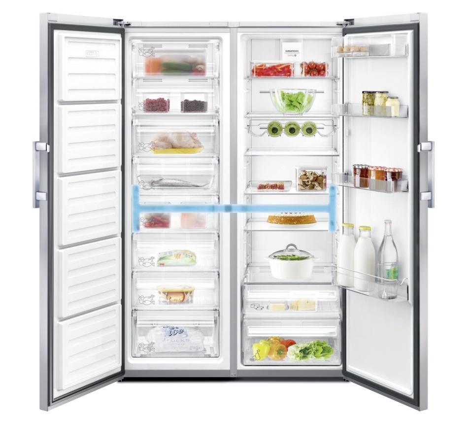 REFRIGERATORS AND FREEZERS 33 EUROPEAN SIDE BY SIDE ECO CHAMP MAXIMUM SPACE, MAXIMUM EFFICIENCY: A COMBINED FRIDGE- FREEZER DESIGNED AS A EUROPEAN SIDE BY SIDE WITH AN A+++ EFFICIENCY RATING.
