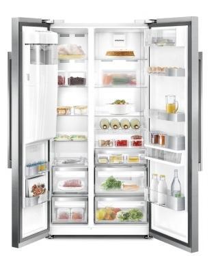 GSBS 14621 FX SIDE BY SIDE FRIDGE-FREEZER GSBS 16820 X SIDE BY SIDE FRIDGE-FREEZER 616 L total gross volume Duo-Cooling No Frost Display with touch control button FRIDGE 368 L net fridge volume