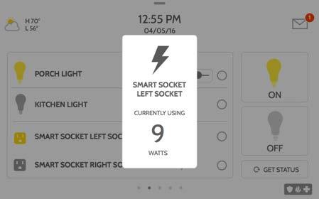 Once your first light is added to your system, the lights page will appear. Simply swipe over to access it.