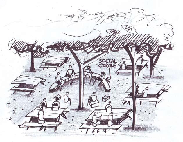 Fig. 5.17 : An outdoor area that accommodates social interaction (Author 2009). 5.6.