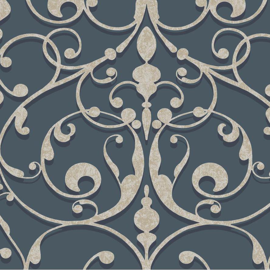The backdrop is solid, while the wavering bands are formed of matte and metallic inks. The sinuous result is a handsome wallpaper which comes in six splendid palettes.