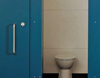 Scuba - Water Resistant Cubicles A range of cubicles made from 12-13mm solid grade laminate for tough impact resistance in wet areas, Scuba can be supplied full height to meet SSLD-3 standards for