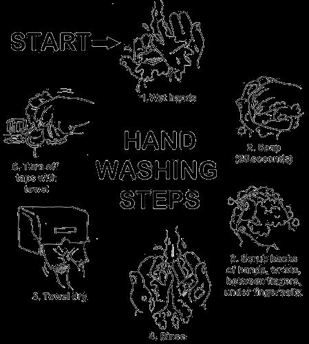 Proper Hand Washing: The Most Effective Way to Stop the Spread of Illness 1. Wet your hands and arms. 6. Turn off taps with a paper towel. 2. Apply a generous amount of soap.