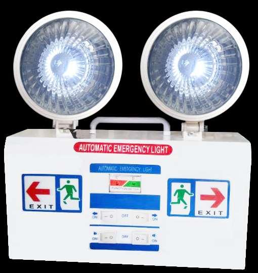 ASENWARE EMERGENCY LIGHT SERIES 23 / 38 AW-EL203 is a Twin Spot emergency luminaires with 4 switches, each lamp spot can be switched ON/OFF, Each lamp has 6 LEDs to supply high luminance.