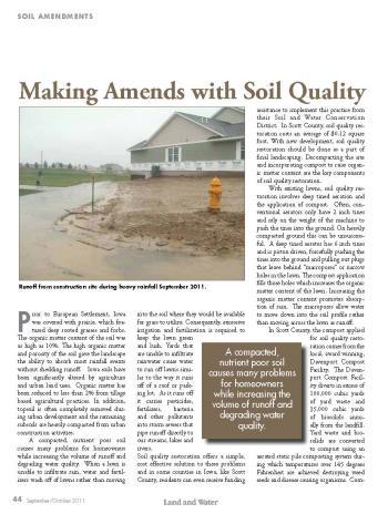 Making Amends with Soil Quality Land & Water Magazine Sept/October 2011 Article about Soil Quality