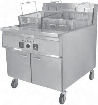 FRYERS 34" x 24" Instant Recovery Our largest capacity fryer, with enough space to cook 4 whole turkeys at the same time. CAPACITIES/PER HOUR 270 lbs. of frozen french fries 300 lbs.
