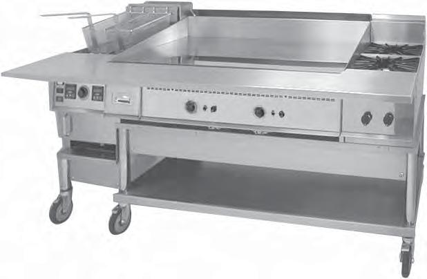 COOKING STATION Custom Line-Up DESIGN YOUR OWN CUSTOM WORKSTATION Custom workstation shown with a 14 TS Counter Model Instant Recovery Fryer, 48" Miraclean Griddle and a MG2 24 Hotplate on a stand