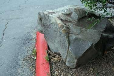 Concrete slabs flanking