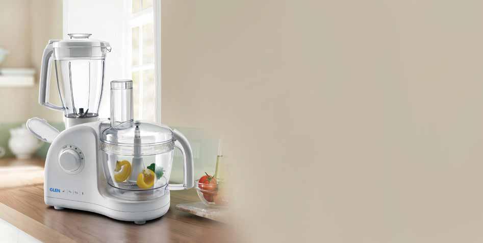 FOOD PREPARATION 5 Effortless excellence The Glen food processor SA 4052 is a versatile kitchen machine designed to perform over 21 pre-cooking functions With the most intelligent technology and