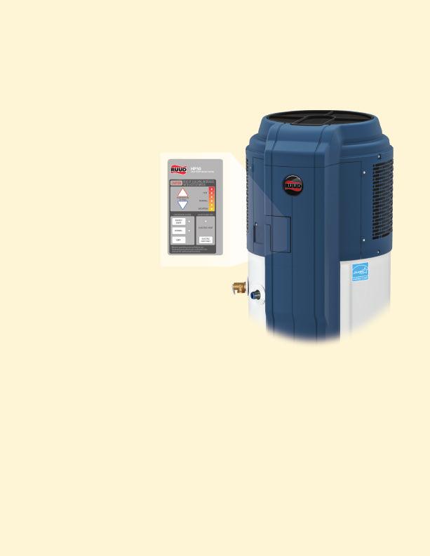 Our Most Advanced, Energy-Efficient Electric Water Heater R uud air-source heat pump water heaters work much like a refrigerator in reverse.