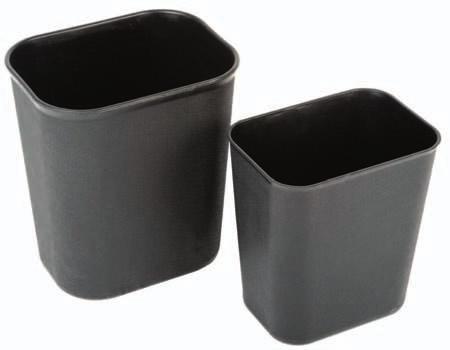 INDOOR WASTE BASKETS - RECTANGULAR Standard waste basket for all desk sides.