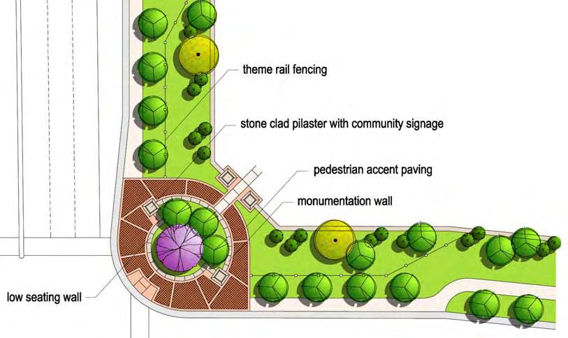 Design Guidelines Primary community gateways are located at the two community focus areas within the Plan.