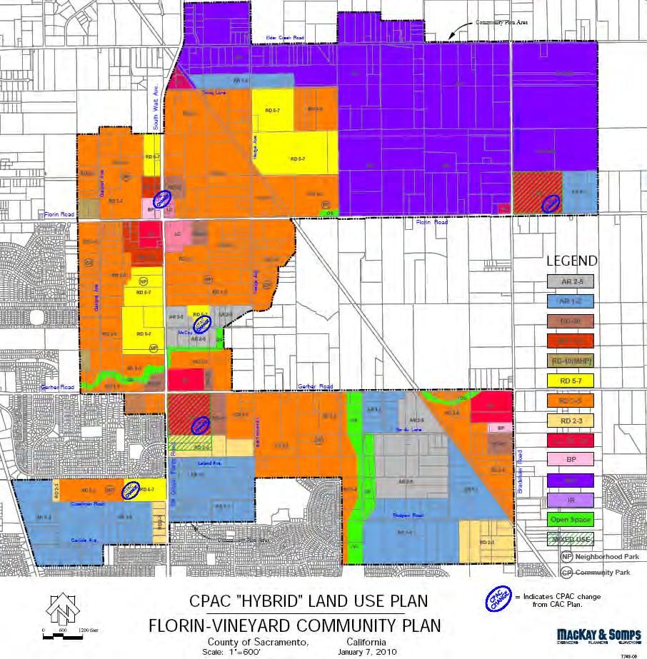 FLORIN VINEYARD GAP COMMUNITY PLAN GENERAL PLAN AMENDMENT, COMMUNITY PLAN AMENDMENT AND PUBLIC FACILITIES FINANCING PLAN 2004-GPB-CPB-0096 Figure 8 CPAC Hybrid Land Use Plan A summary of the