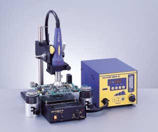 Preheater/SMD-BGA repair system Soldering Desoldering / Rework Compact design. Fast heating. Temperature range 120 to 250 C. Excellent thermal stability. Closed loop variable temperature control.