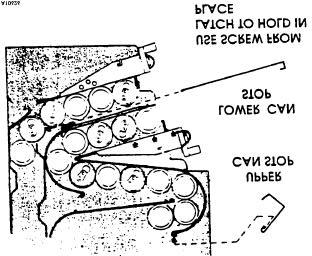 Can Stops are furnished in the service packet that can be used to hold the cans in the upper portion of the serpentine when removing the ejector mechanism in a full column.