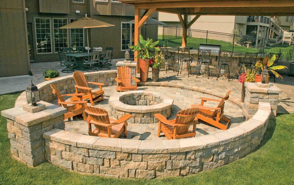 CONTENTS FIRE PIT KITS 73 RUMBLESTONE COLLECTION 74 SQUARE FIRE PIT KIT 75 ROUND FIRE PIT KIT HARINGTON