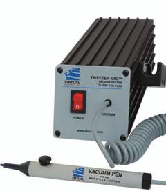TV-1000 SMALL PARTS KITS ESD-Safe Vacuum Handling Systems TV-1000 TV-1000 TWEEZER VAC Kits A general purpose vacuum handling tool that plugs directly into 110 Volt 50/60 Hz.
