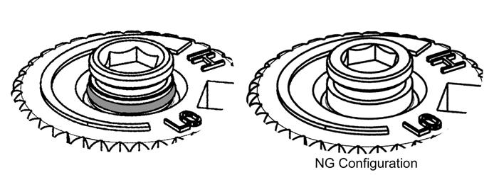 g) Verify that if the conversion is from NG to LPG, the screw must be re-assembled with the red o-ring visible (refer to Figure 14).