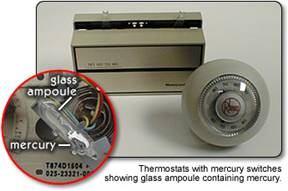 ventilating, and air conditioning (HVAC) equipment. Older thermostats often contain mercury.