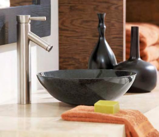 Bath & Shower Level Level single-handle vessel faucet / 6111BN CHOOSEYOUR FINISH To order, combine the faucet or accessory model