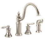 Period-era details, like a gooseneck spout, bridge design and top finial, give each faucet an authentic feel.