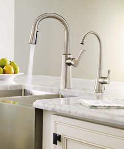 15 Etch Graceful in stature, Etch faucets give you the jewel to elevate the look of your transitional kitchen.