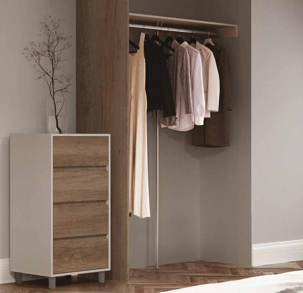 Colour match your wardrobe interiors to your end panels and furniture.