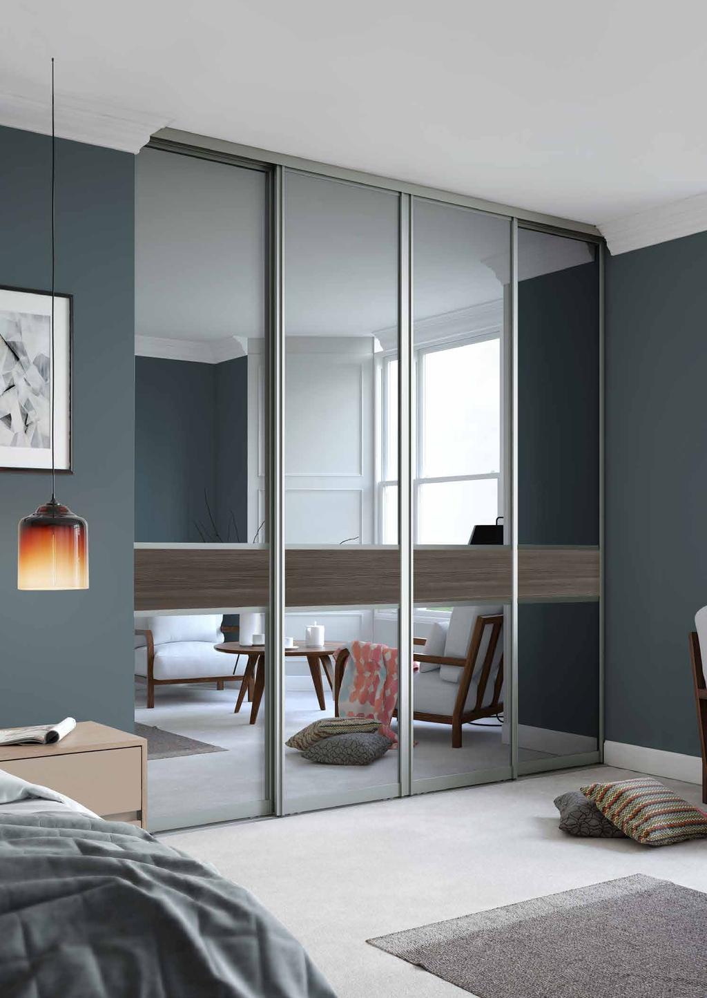 With mirror doors, you can easily get away with darker wall