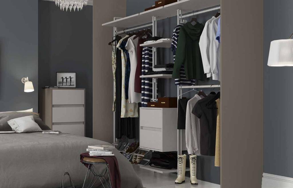Complement Cashmere interiors with a Bedside Unit to match. Here we ve paired Cashmere drawers with a Stone Grey carcass. See pages 32-33 for full product details.
