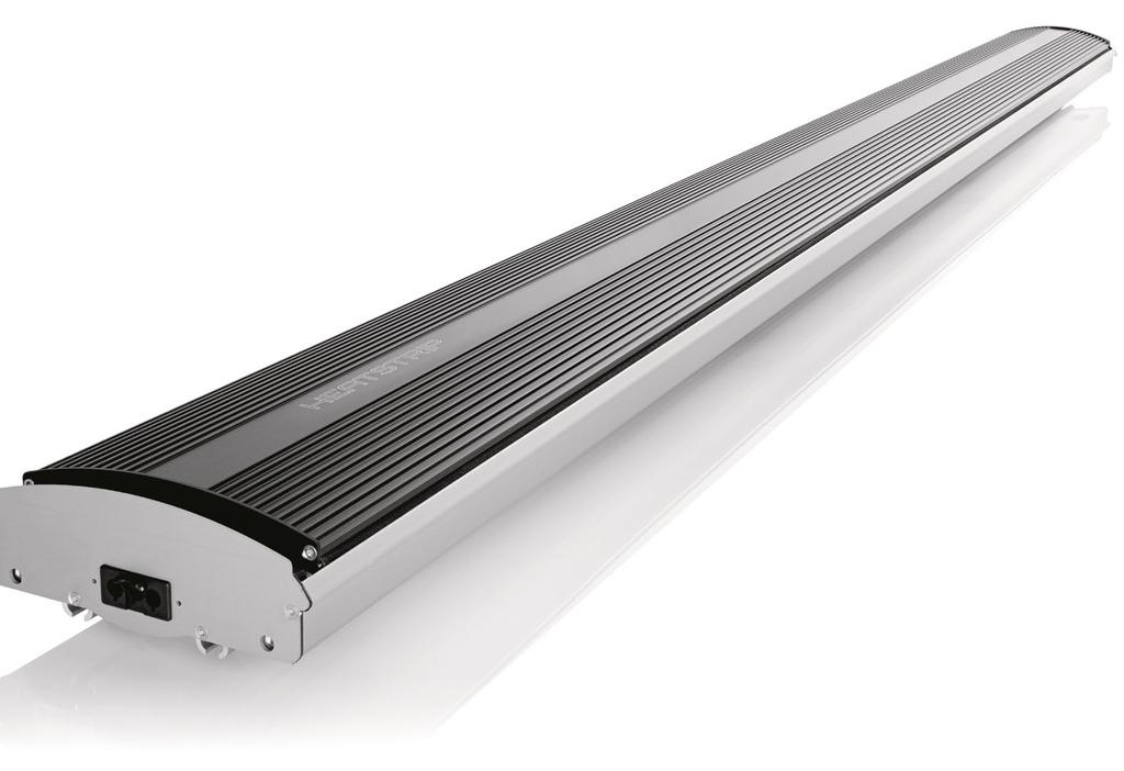 The beautiful curved ribbed front of the Heatstrip heater has been engineered to ensure the best possible radiation angle delivering an optimal heat distribution.