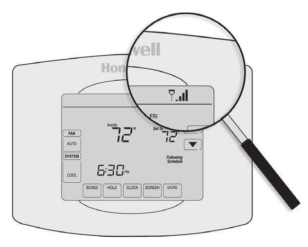 Registering your thermostat online Your thermostat will display wireless signal