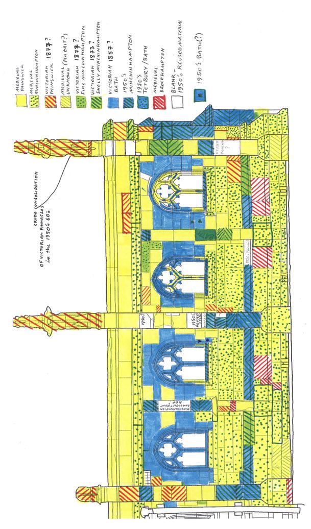 A6 6 Gloucester Cathedral: cloister lavatorium: elevation of south face (east