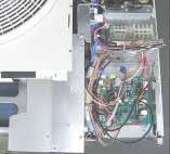 3) Remove the screw (1 position) fixing the discharge port cabinet and the screws (4r positions) fixing the inverter assembly (IPDU) and then remove the lead wire from the top clamp.